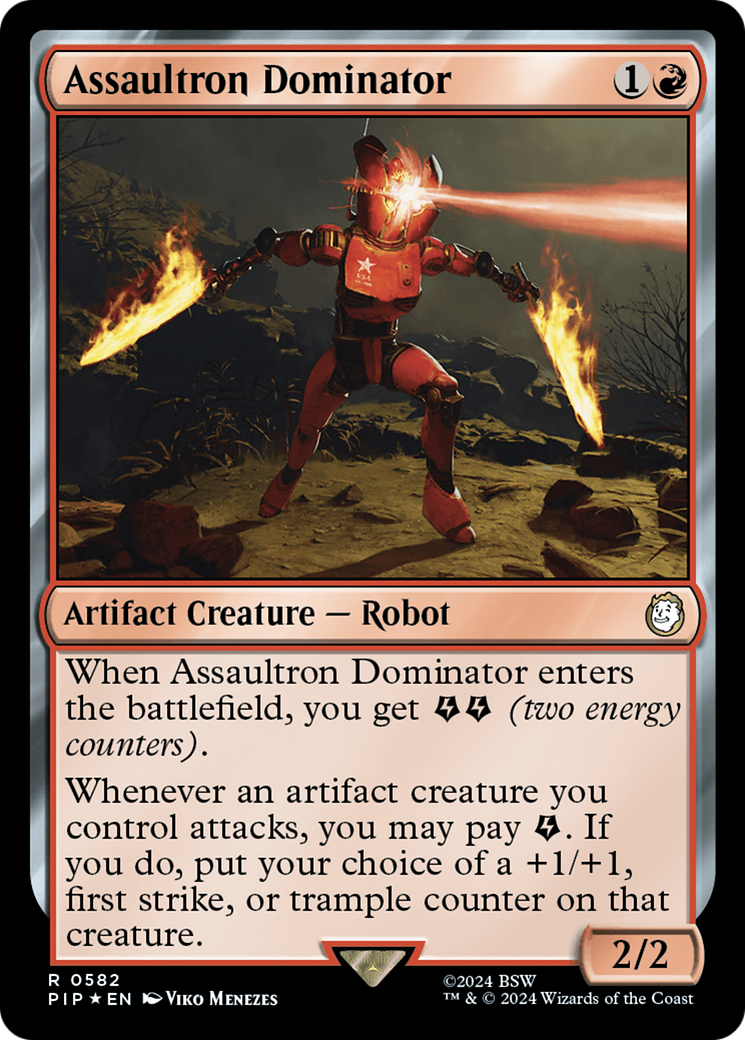 Assaultron Dominator (Surge Foil) [Fallout] MTG Single Magic: The Gathering | Red Claw Gaming