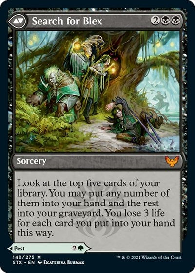 Blex, Vexing Pest // Search for Blex [Strixhaven: School of Mages Prerelease Promos] MTG Single Magic: The Gathering | Red Claw Gaming