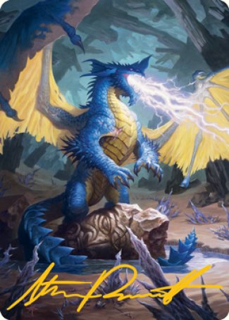 Blue Dragon Art Card (Gold-Stamped Signature) [Dungeons & Dragons: Adventures in the Forgotten Realms Art Series] MTG Single Magic: The Gathering | Red Claw Gaming