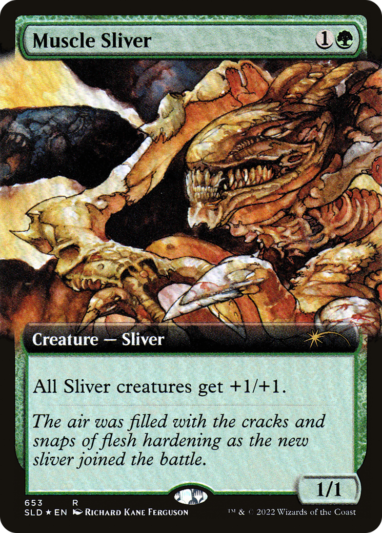 Muscle Sliver (Extended Art) [Secret Lair Drop Promos] MTG Single Magic: The Gathering | Red Claw Gaming