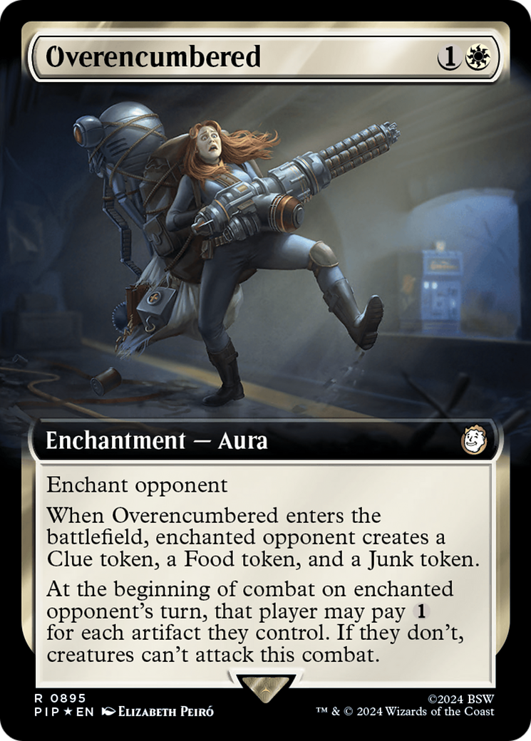 Overencumbered (Extended Art) (Surge Foil) [Fallout] MTG Single Magic: The Gathering | Red Claw Gaming