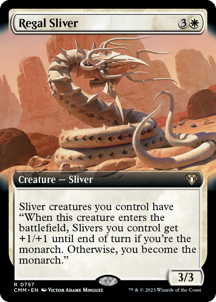 Regal Sliver (Extended Art) [Commander Masters] MTG Single Magic: The Gathering | Red Claw Gaming