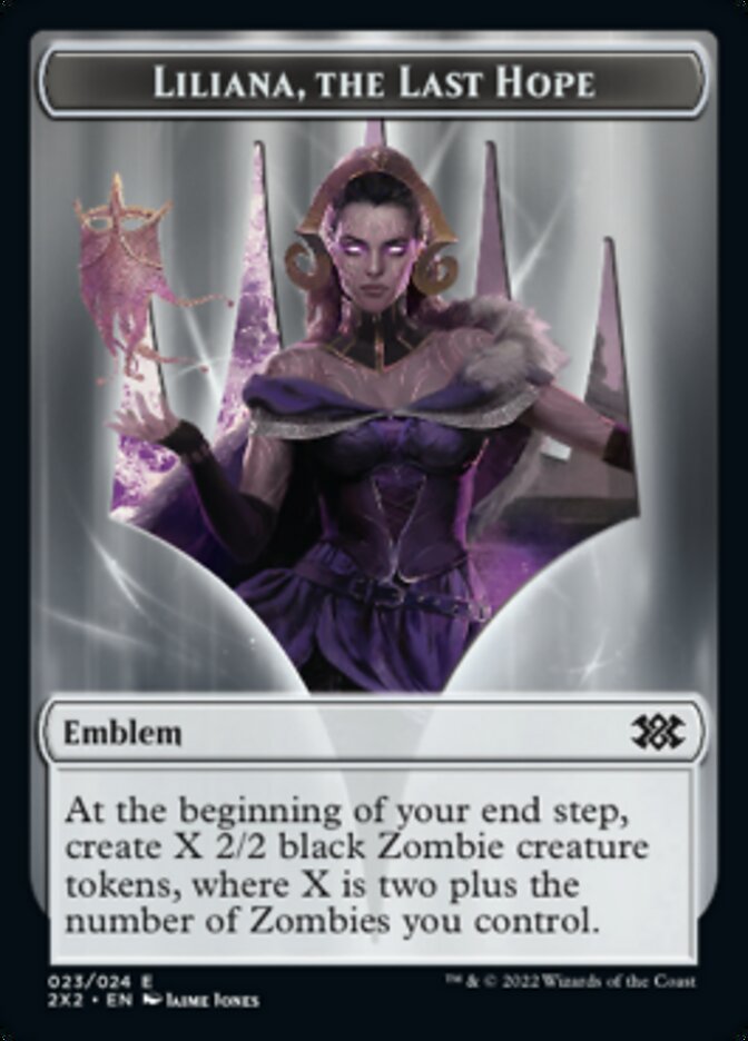 Liliana, the Last Hope Emblem // Spirit (002) Double-Sided Token [Double Masters 2022 Tokens] MTG Single Magic: The Gathering | Red Claw Gaming