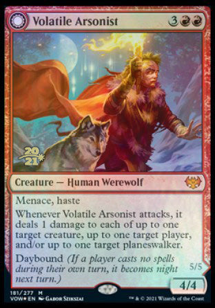 Volatile Arsonist // Dire-Strain Anarchist [Innistrad: Crimson Vow Prerelease Promos] MTG Single Magic: The Gathering | Red Claw Gaming