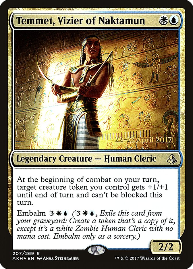 Temmet, Vizier of Naktamun [Amonkhet Prerelease Promos] MTG Single Magic: The Gathering | Red Claw Gaming
