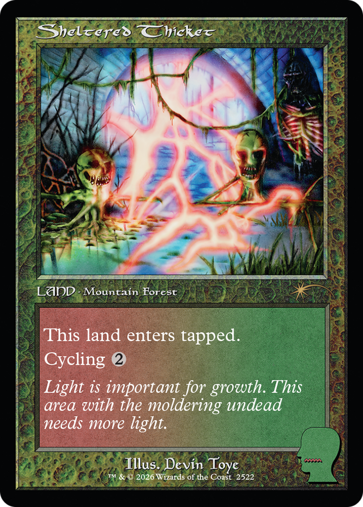 Sheltered Thicket [Secret Lair Drop Series] MTG Single Magic: The Gathering | Red Claw Gaming