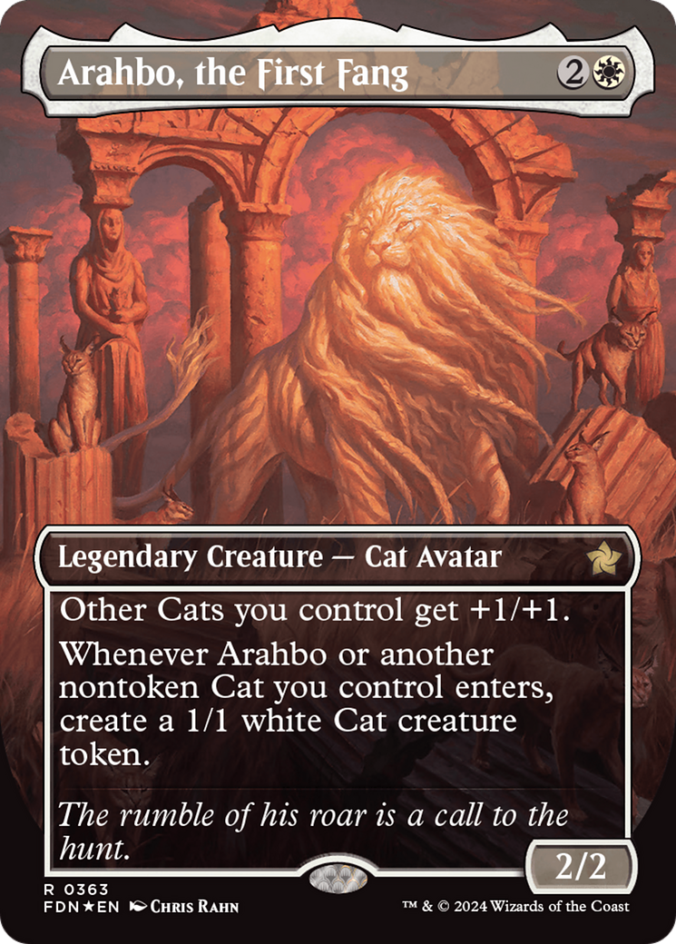Arahbo, the First Fang (Borderless) (Mana Foil) [Foundations] MTG Single Magic: The Gathering | Red Claw Gaming