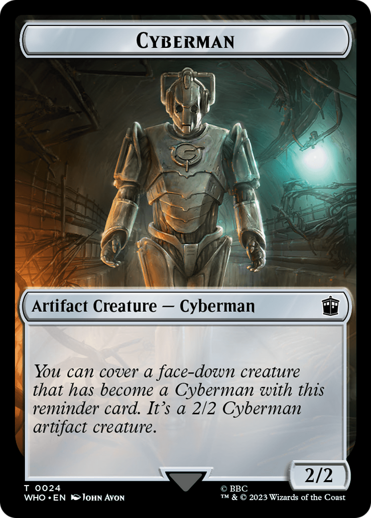 Alien Rhino // Cyberman Double-Sided Token [Doctor Who Tokens] MTG Single Magic: The Gathering | Red Claw Gaming