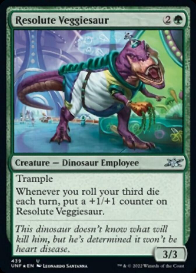Resolute Veggiesaur (Galaxy Foil) [Unfinity] MTG Single Magic: The Gathering    | Red Claw Gaming