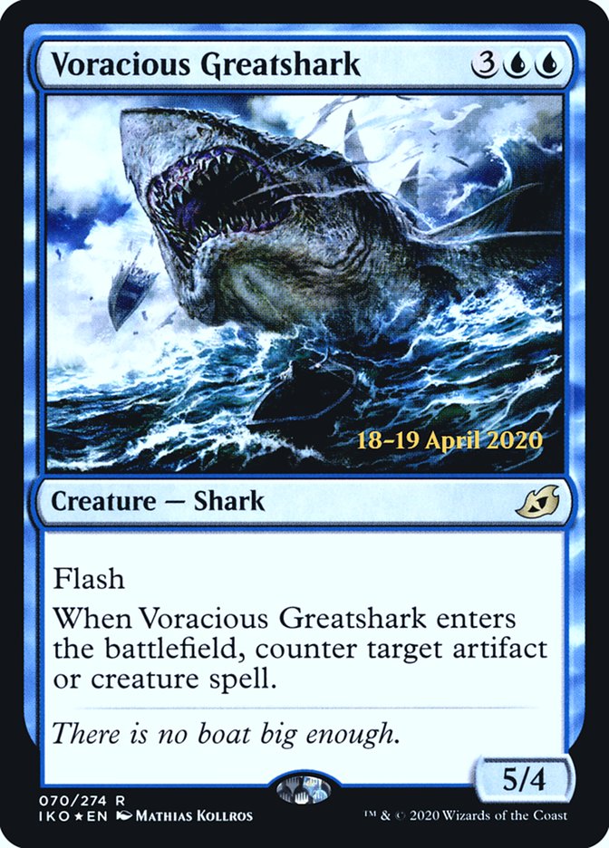 Voracious Greatshark [Ikoria: Lair of Behemoths Prerelease Promos] MTG Single Magic: The Gathering | Red Claw Gaming