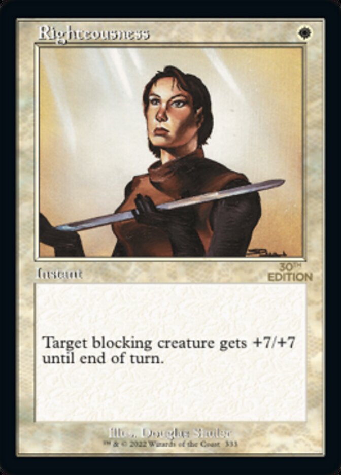 Righteousness (Retro) [30th Anniversary Edition] MTG Single Magic: The Gathering | Red Claw Gaming