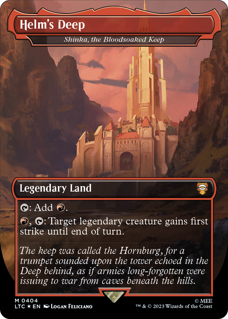 Helm's Deep - Shinka, the Bloodsoaked Keep (Surge Foil Realms and Relics) [The Lord of the Rings: Tales of Middle-Earth Commander] MTG Single Magic: The Gathering | Red Claw Gaming