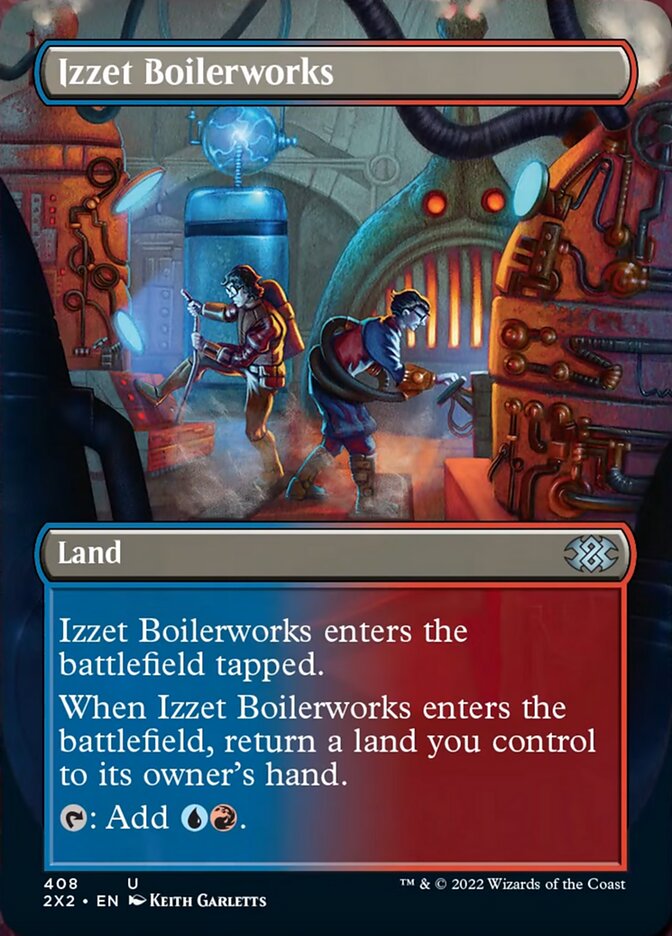 Izzet Boilerworks (Borderless Alternate Art) [Double Masters 2022] MTG Single Magic: The Gathering    | Red Claw Gaming