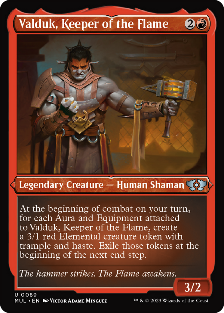 Valduk, Keeper of the Flame (Foil Etched) [Multiverse Legends] MTG Single Magic: The Gathering | Red Claw Gaming