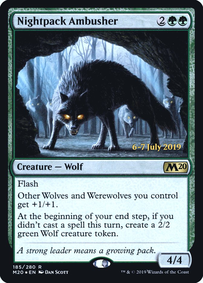 Nightpack Ambusher [Core Set 2020 Prerelease Promos] MTG Single Magic: The Gathering | Red Claw Gaming