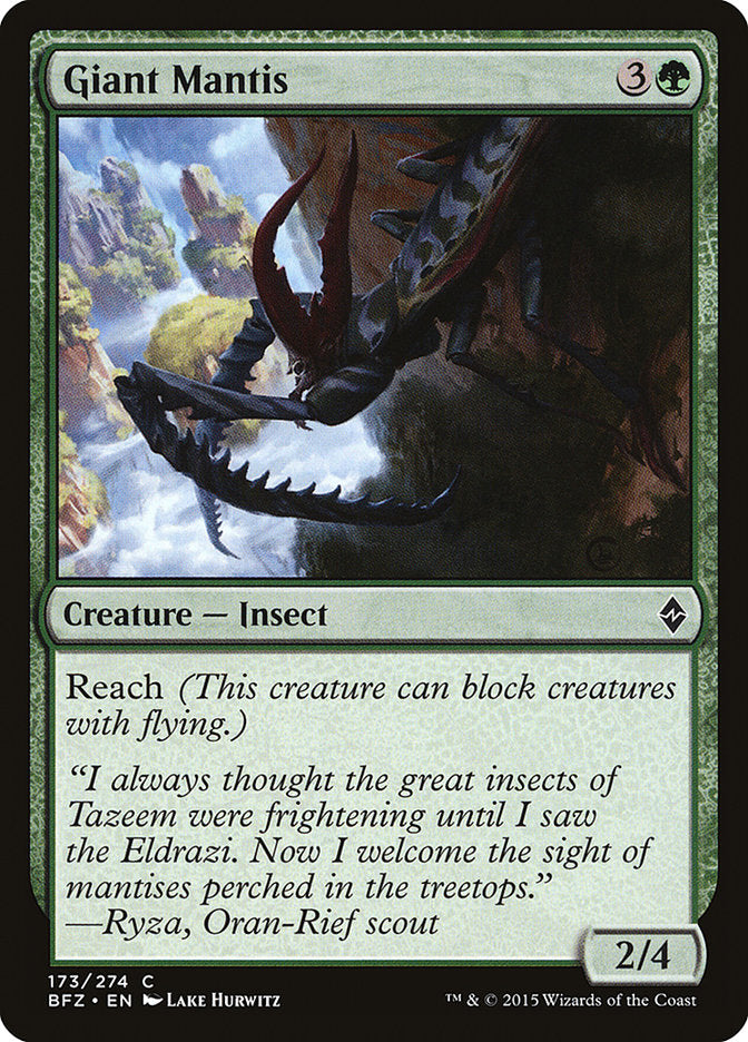 Giant Mantis [Battle for Zendikar] MTG Single Magic: The Gathering | Red Claw Gaming