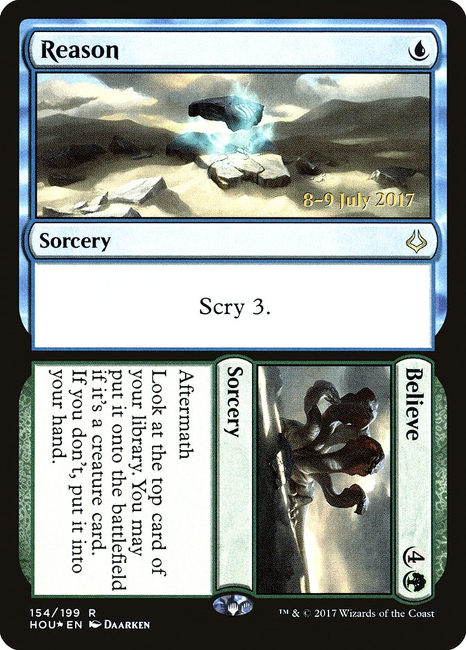 Reason // Believe [Hour of Devastation Prerelease Promos] MTG Single Magic: The Gathering | Red Claw Gaming