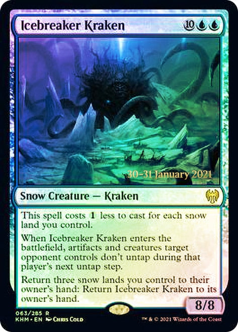 Icebreaker Kraken [Kaldheim Prerelease Promos] MTG Single Magic: The Gathering | Red Claw Gaming
