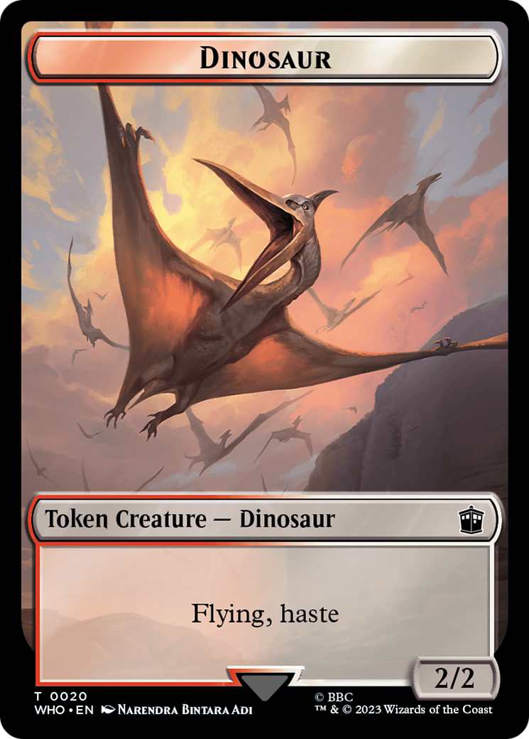 Soldier // Dinosaur Double-Sided Token [Doctor Who Tokens] MTG Single Magic: The Gathering | Red Claw Gaming