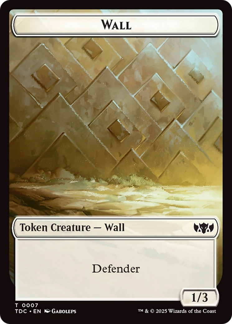 Wall // Spider Double-Sided Token [Tarkir: Dragonstorm Commander Tokens] MTG Single Magic: The Gathering | Red Claw Gaming