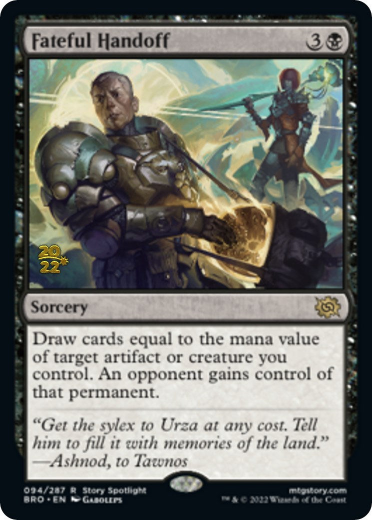 Fateful Handoff [The Brothers' War Prerelease Promos] MTG Single Magic: The Gathering | Red Claw Gaming