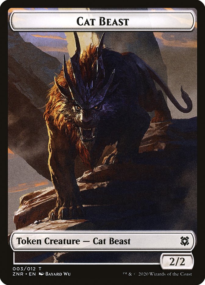 Cat Beast Token [Zendikar Rising Tokens] MTG Single Magic: The Gathering | Red Claw Gaming