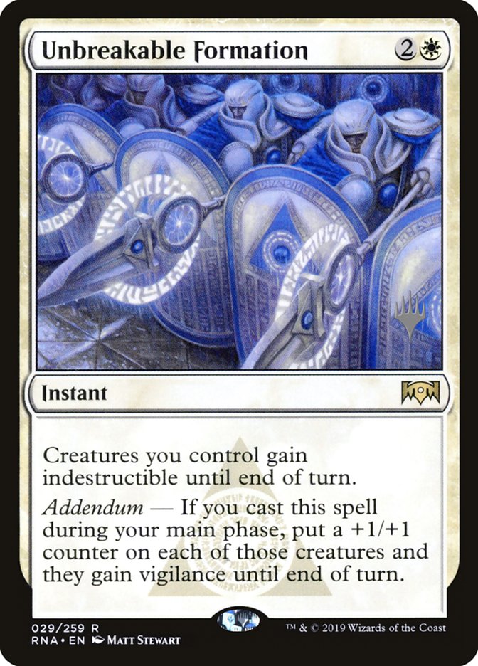 Unbreakable Formation (Promo Pack) [Ravnica Allegiance Promos] MTG Single Magic: The Gathering | Red Claw Gaming