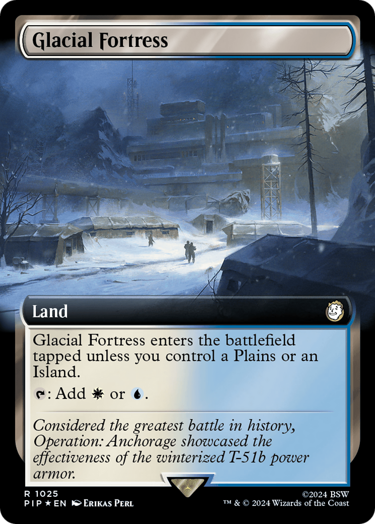 Glacial Fortress (Extended Art) (Surge Foil) [Fallout] MTG Single Magic: The Gathering | Red Claw Gaming