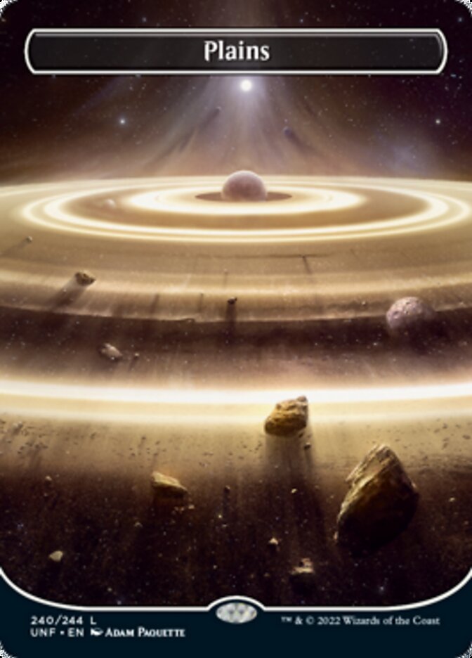 Plains (240) (Orbital Space-ic Land) [Unfinity] MTG Single Magic: The Gathering    | Red Claw Gaming