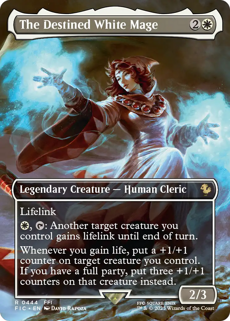 The Destined White Mage (Borderless) [FINAL FANTASY Commander] MTG Single Magic: The Gathering | Red Claw Gaming