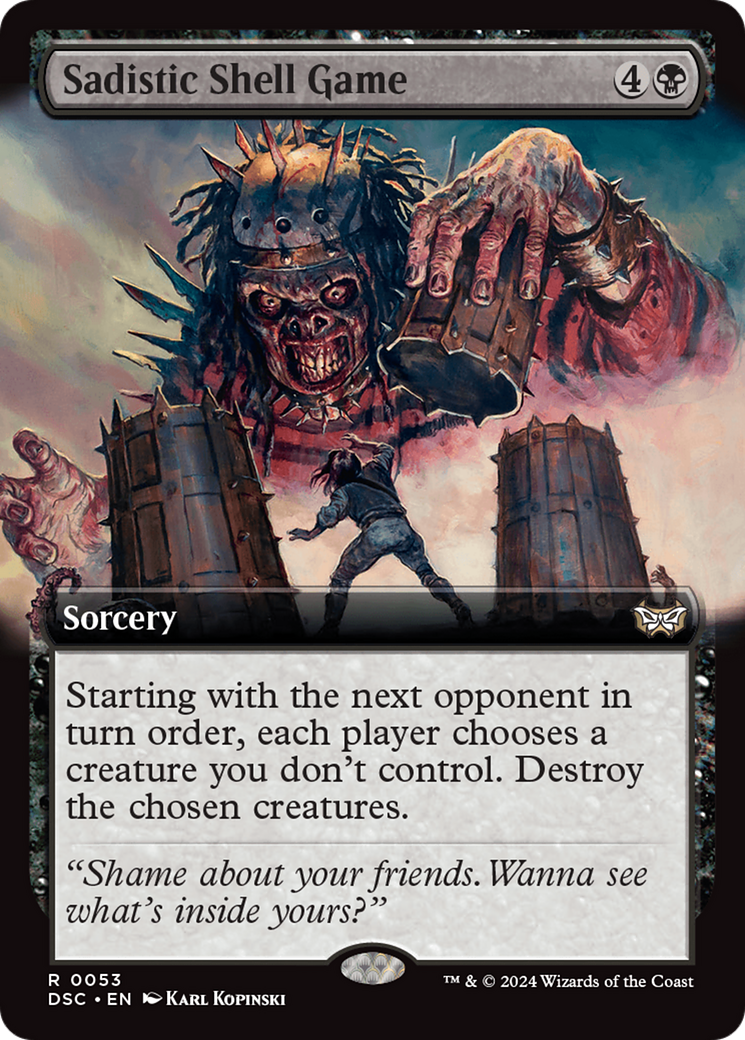 Sadistic Shell Game (Extended Art) [Duskmourn: House of Horror Commander] MTG Single Magic: The Gathering | Red Claw Gaming