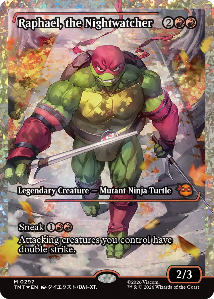 Raphael, the Nightwatcher (Showcase) (Fracture Foil) [Teenage Mutant Ninja Turtles] MTG Single Magic: The Gathering | Red Claw Gaming