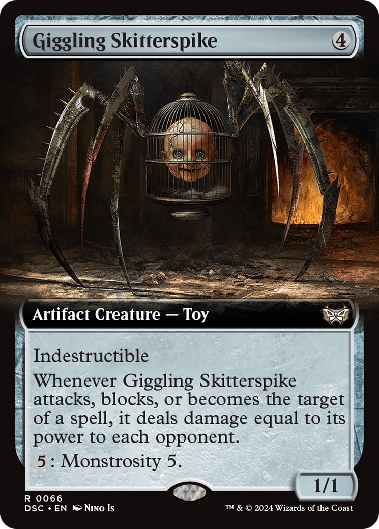 Giggling Skitterspike (Extended Art) [Duskmourn: House of Horror Commander] MTG Single Magic: The Gathering | Red Claw Gaming