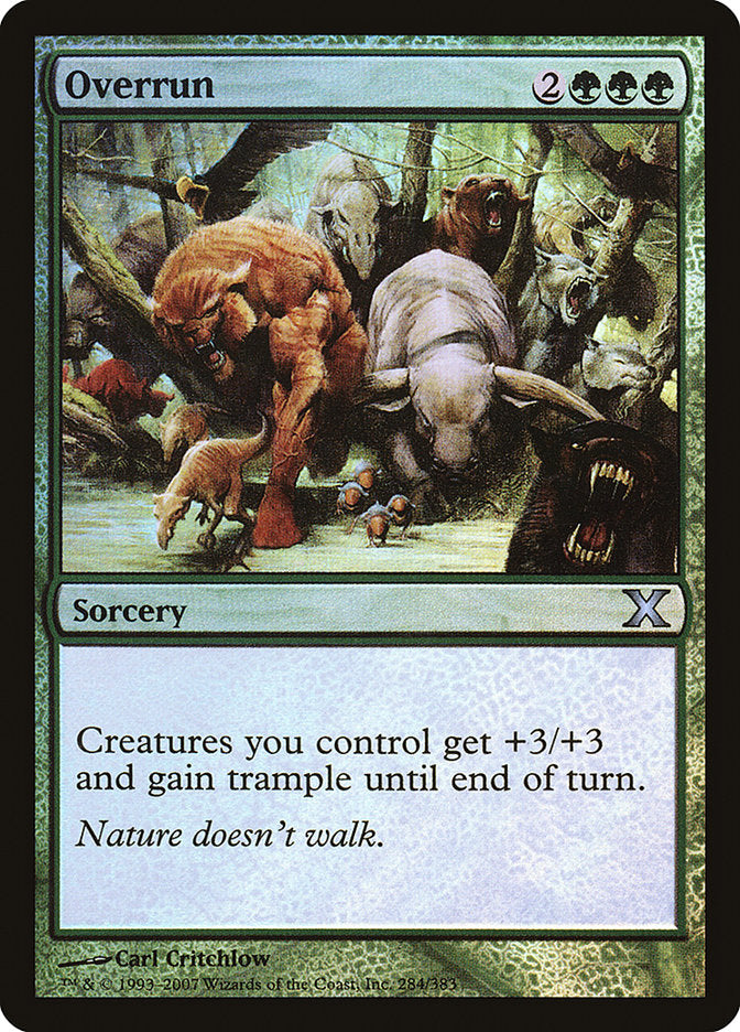 Overrun (Premium Foil) [Tenth Edition] MTG Single Magic: The Gathering | Red Claw Gaming