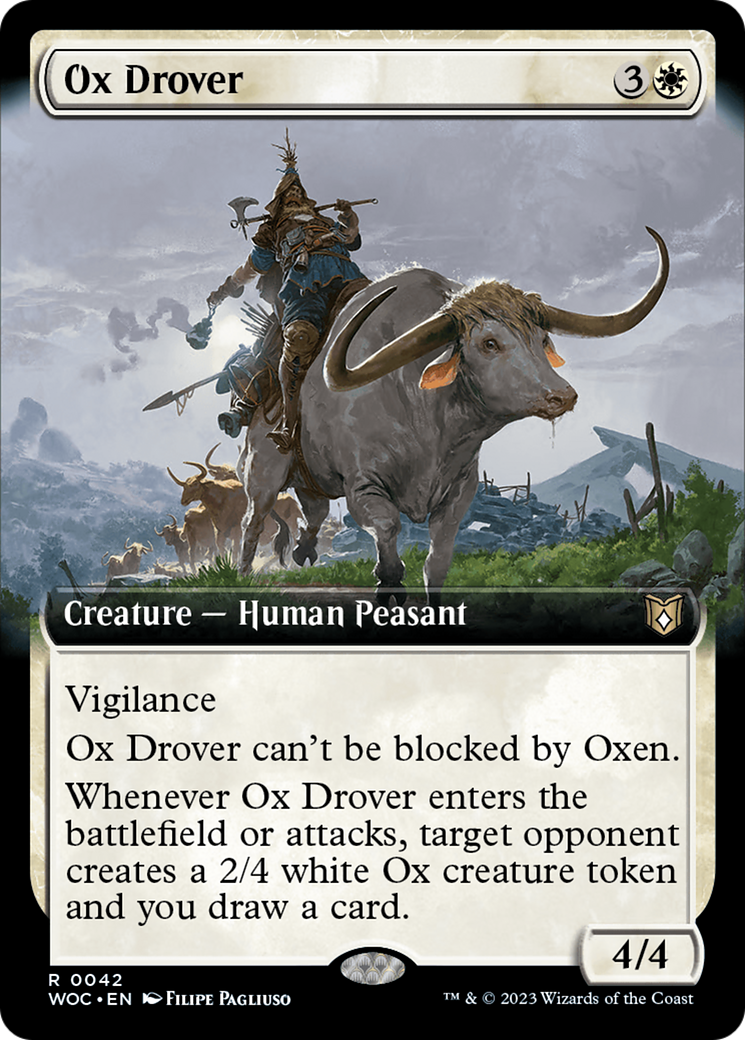 Ox Drover (Extended Art) [Wilds of Eldraine Commander] MTG Single Magic: The Gathering | Red Claw Gaming