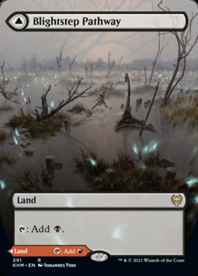 Blightstep Pathway // Searstep Pathway (Borderless Alternate Art) [Kaldheim] MTG Single Magic: The Gathering | Red Claw Gaming
