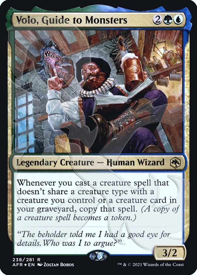 Volo, Guide to Monsters (Ampersand Promo) [Dungeons & Dragons: Adventures in the Forgotten Realms Promos] MTG Single Magic: The Gathering | Red Claw Gaming