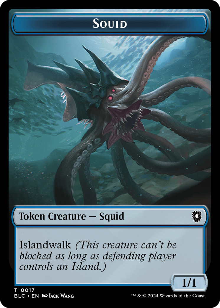 Steelburr Champion // Squid Double-Sided Token [Bloomburrow Commander Tokens] MTG Single Magic: The Gathering | Red Claw Gaming
