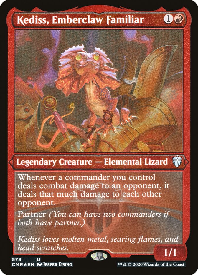 Kediss, Emberclaw Familiar (Etched) [Commander Legends] MTG Single Magic: The Gathering | Red Claw Gaming