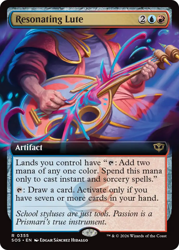 Resonating Lute (Extended Art) [Secrets of Strixhaven] MTG Single Magic: The Gathering | Red Claw Gaming