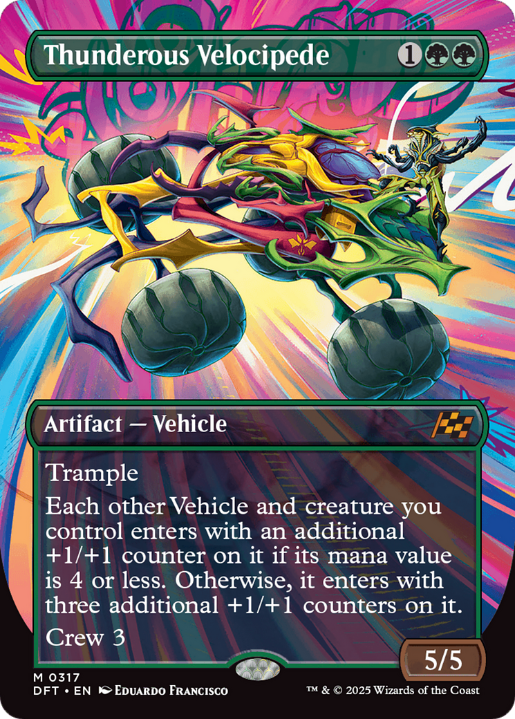 Thunderous Velocipede (Borderless) [Aetherdrift] MTG Single Magic: The Gathering | Red Claw Gaming