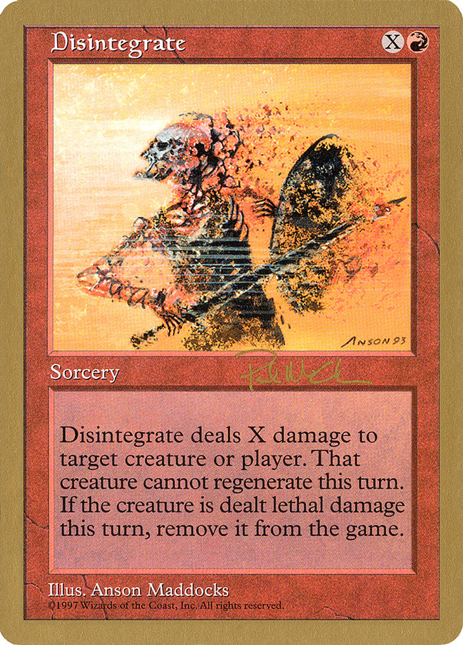 Disintegrate (Paul McCabe) [World Championship Decks 1997] MTG Single Magic: The Gathering | Red Claw Gaming