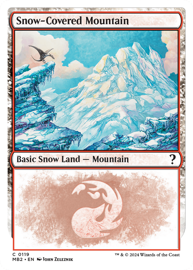 Snow-Covered Mountain (White Border) [Mystery Booster 2] MTG Single Magic: The Gathering | Red Claw Gaming