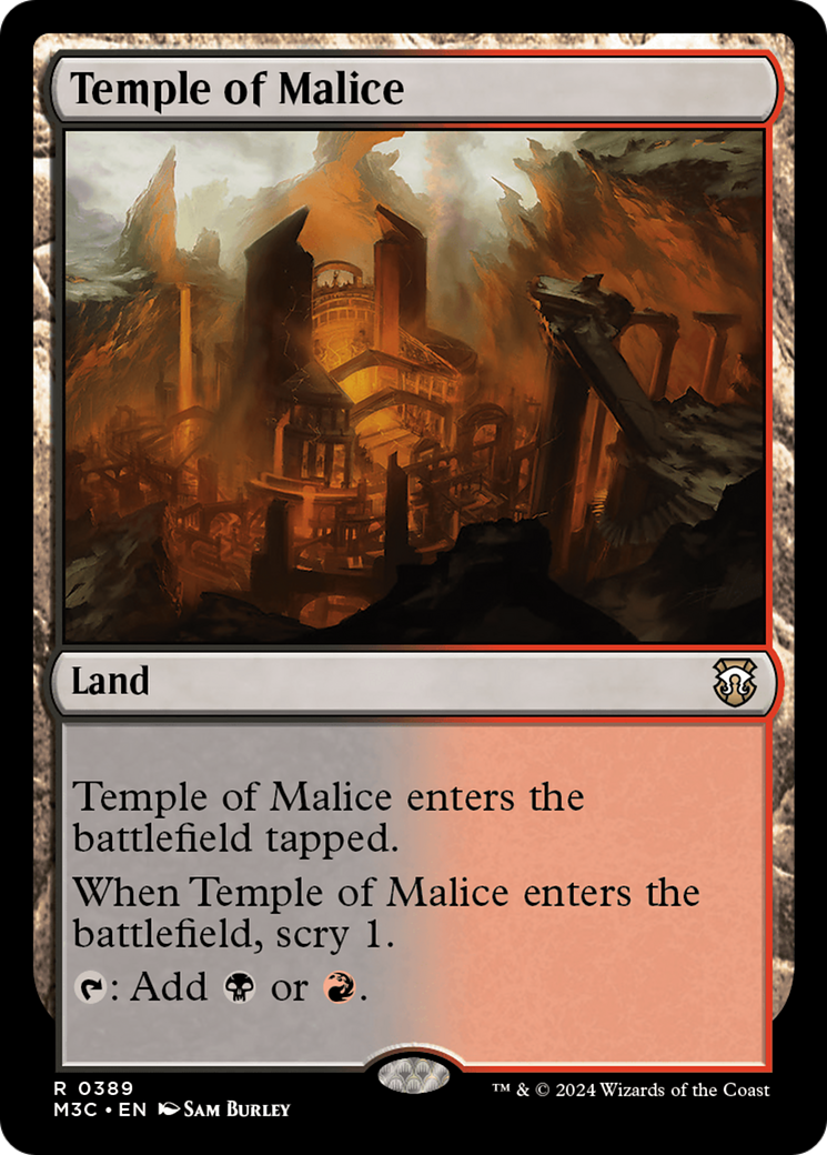 Temple of Malice (Ripple Foil) [Modern Horizons 3 Commander] MTG Single Magic: The Gathering | Red Claw Gaming