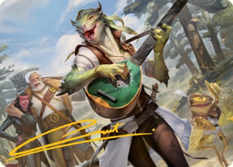 Wandering Troubadour Art Card (Gold-Stamped Signature) [Dungeons & Dragons: Adventures in the Forgotten Realms Art Series] MTG Single Magic: The Gathering | Red Claw Gaming