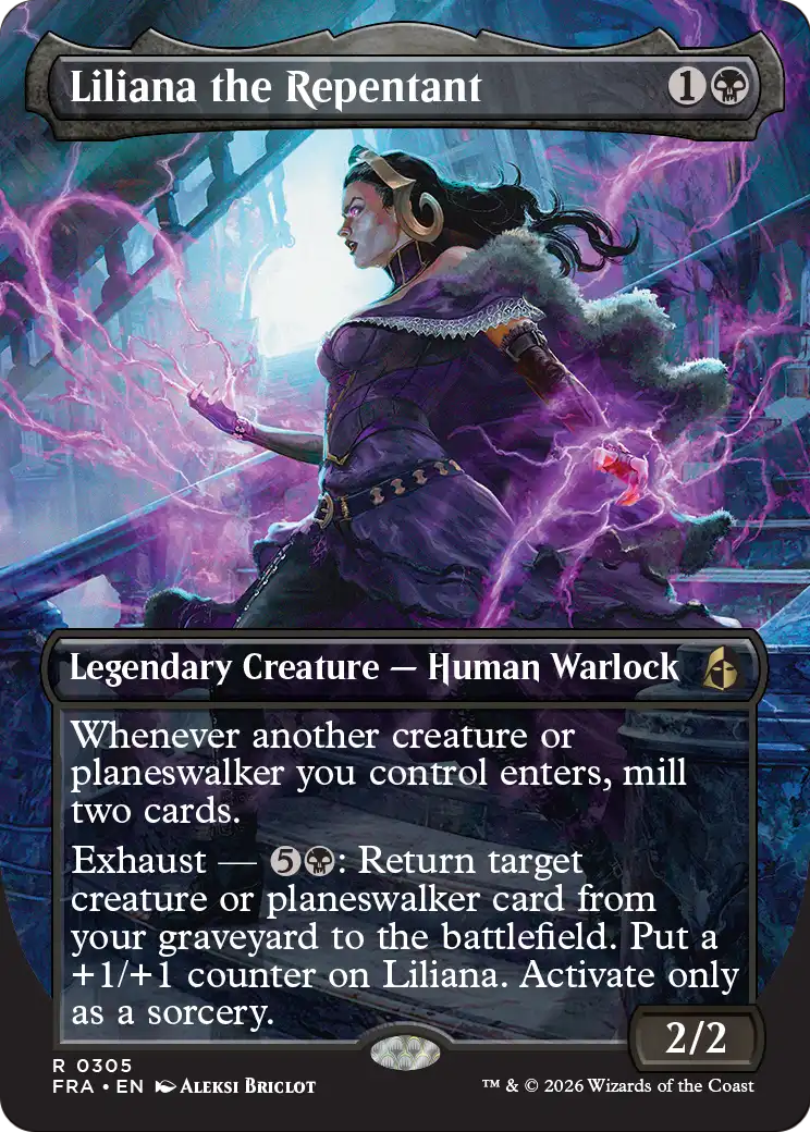 Liliana the Repentant (Borderless) [Reality Fracture] | Red Claw Gaming