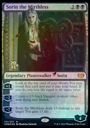 Sorin the Mirthless [Innistrad: Crimson Vow Prerelease Promos] MTG Single Magic: The Gathering | Red Claw Gaming