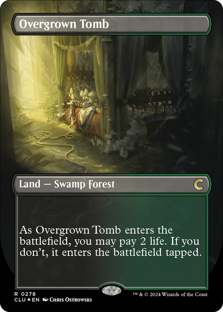 Overgrown Tomb (Borderless) [Ravnica: Clue Edition] MTG Single Magic: The Gathering | Red Claw Gaming