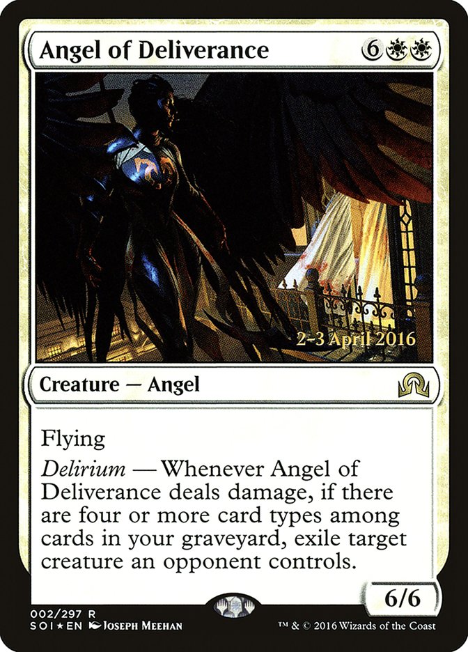 Angel of Deliverance [Shadows over Innistrad Prerelease Promos] MTG Single Magic: The Gathering | Red Claw Gaming