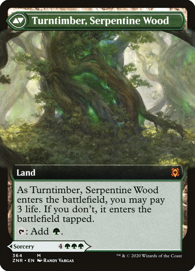 Turntimber Symbiosis // Turntimber, Serpentine Wood (Extended Art) [Zendikar Rising] MTG Single Magic: The Gathering | Red Claw Gaming